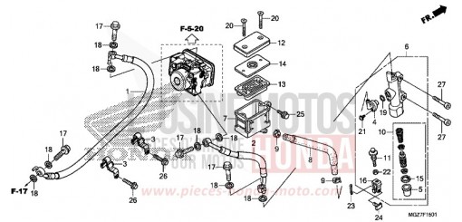 REAR BRAKE MASTER CYLINDER (ABS) CB500XAF de 2015